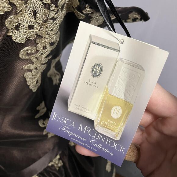 Jessica McClintock Dress Womens 8 Brown Strapless Lace Fit & Flare Made in USA - Picture 14 of 16